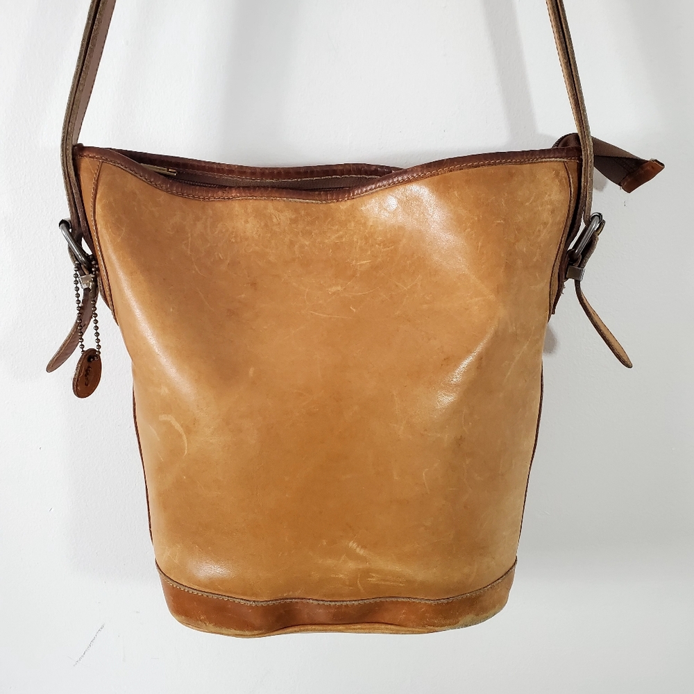 Roots Leather Extra Large Hobo Bucket Shoulder Crossbody Bag Made in Canada - Picture 4 of 15